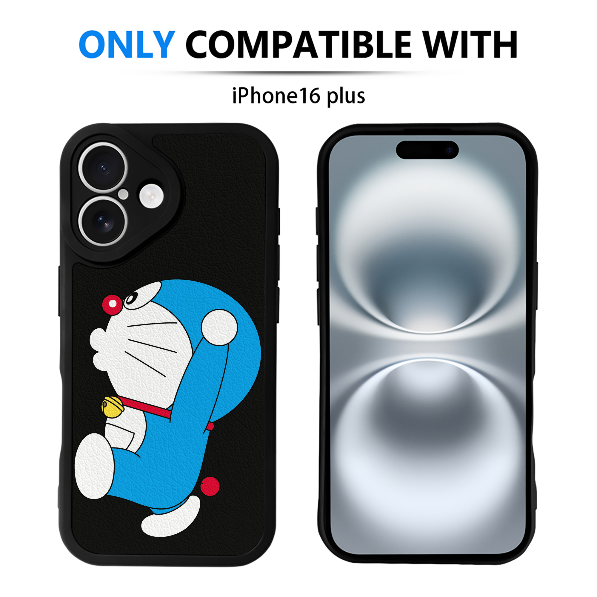 （画像用） ドラえもん Doraemon 【iPhone 16シリーズ対応】シリコンスマホケース（レザー調） 材質：シリコン